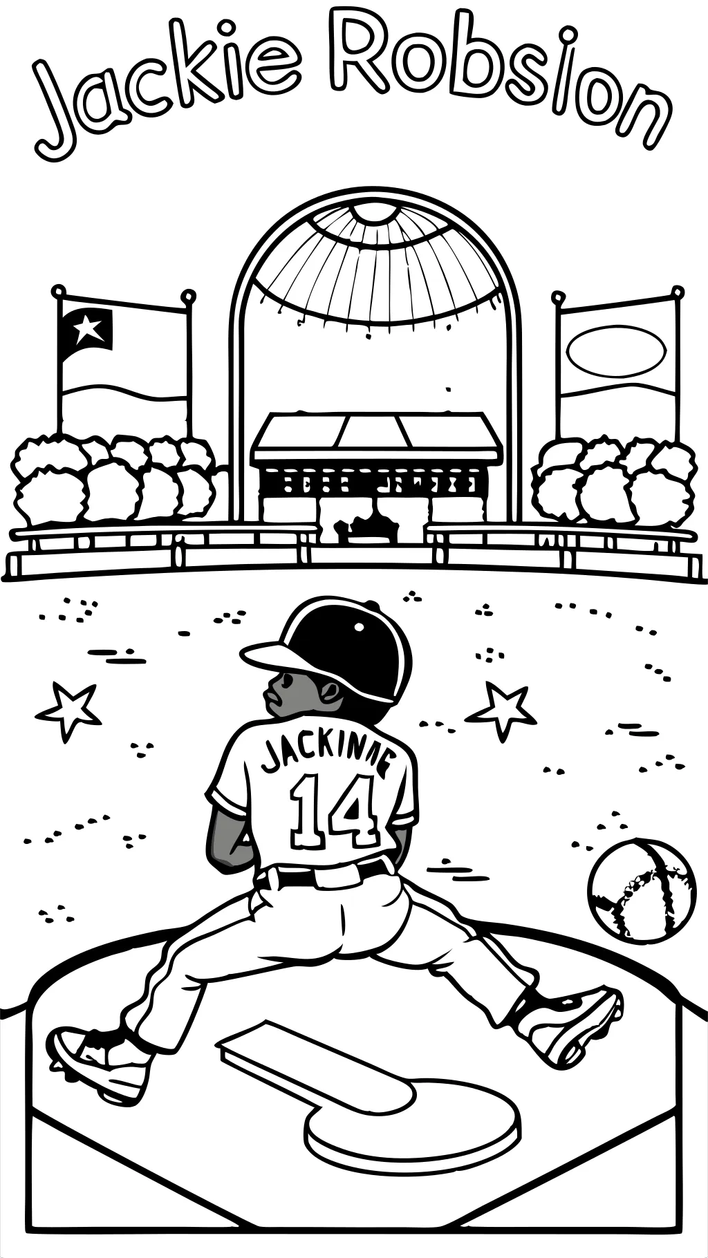 jackie robinson coloring page